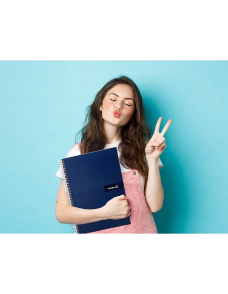 CI | Cuaderno espiral liderpapel a4 crafty tapa forrada 80h 90 gr rayado horizontal con margen colores surtidos