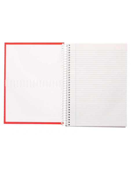 CI | Cuaderno espiral liderpapel a4 crafty tapa forrada 80h 90 gr rayado horizontal con margen colores surtidos
