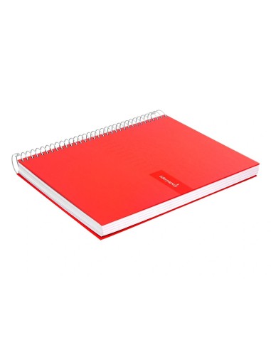 CI | Cuaderno espiral liderpapel a4 crafty tapa forrada 80h 90 gr cuadro 5 mm con margen colores surtidos