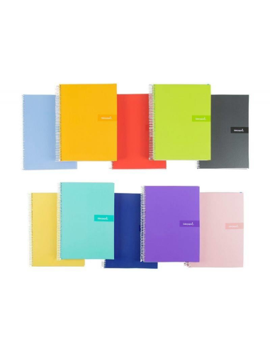 CI | Cuaderno Espiral Liderpapel A4 Crafty Tapa Forrada 80H 90 Gr Milimetrado 2 Mm Colores Surtidos