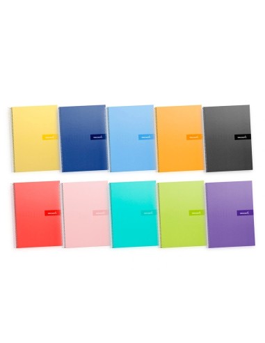 CI | Cuaderno espiral liderpapel a4 crafty tapa forrada 80h 90 gr cuadro 4 mm con margen colores surtidos