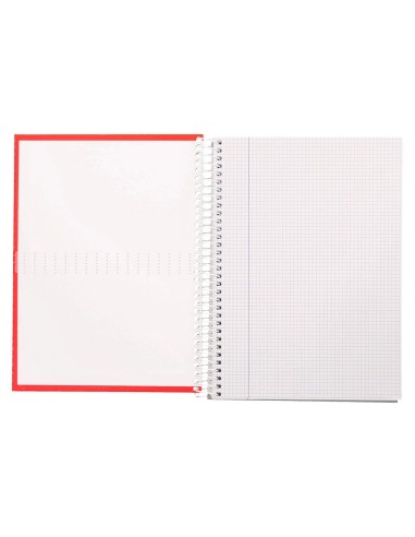 CI | Cuaderno espiral liderpapel a4 crafty tapa forrada 80h 90 gr cuadro 4 mm con margen colores surtidos