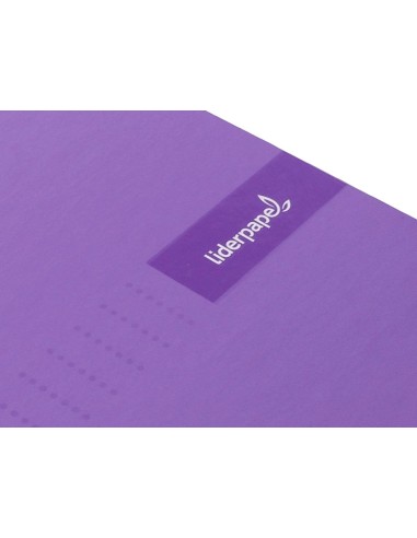 CI | Cuaderno espiral liderpapel a4 crafty tapa forrada 80h 90 gr cuadro 4mm con margen color violeta