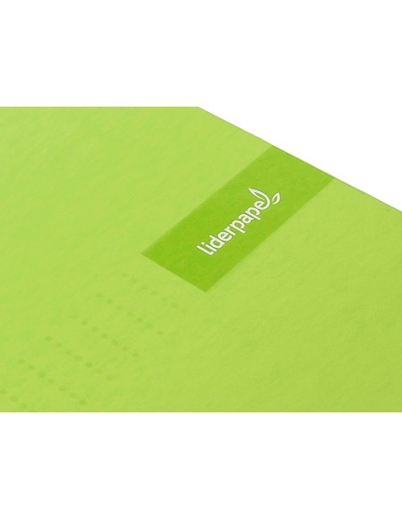 CI | Cuaderno espiral liderpapel a4 crafty tapa forrada 80h 90 gr cuadro 4mm con margen color verde