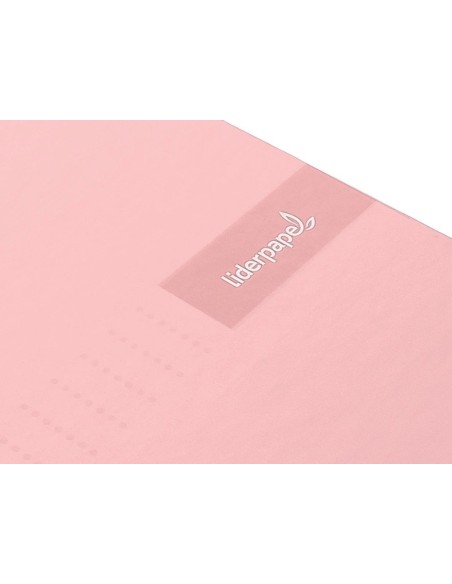 CI | Cuaderno espiral liderpapel a4 crafty tapa forrada 80h 90 gr cuadro 4mm con margen color rosa