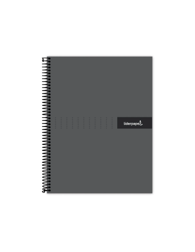 CI | Cuaderno espiral liderpapel a4 crafty tapa forrada 80h 90 gr cuadro 4mm con margen color negro