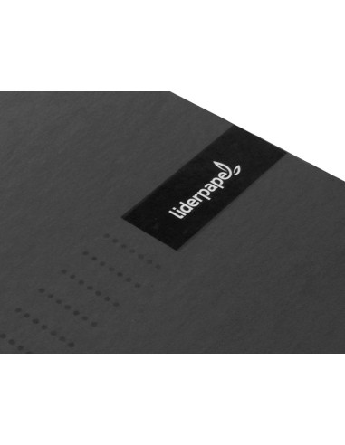 CI | Cuaderno espiral liderpapel a4 crafty tapa forrada 80h 90 gr cuadro 4mm con margen color negro