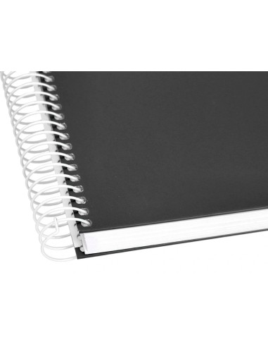 CI | Cuaderno espiral liderpapel a4 crafty tapa forrada 80h 90 gr cuadro 4mm con margen color negro