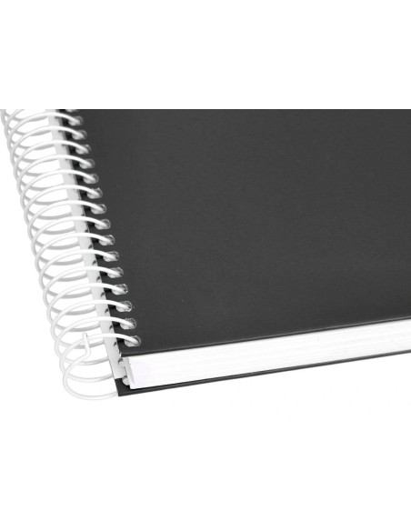 CI | Cuaderno espiral liderpapel a4 crafty tapa forrada 80h 90 gr cuadro 4mm con margen color negro