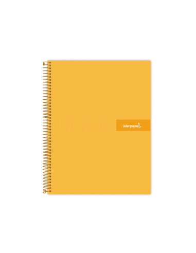 CI | Cuaderno espiral liderpapel a4 crafty tapa forrada 80h 90 gr cuadro 4mm con margen color naranja