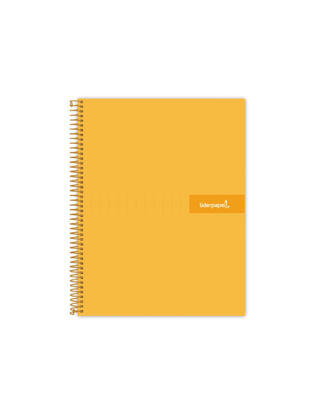 CI | Cuaderno espiral liderpapel a4 crafty tapa forrada 80h 90 gr cuadro 4mm con margen color naranja