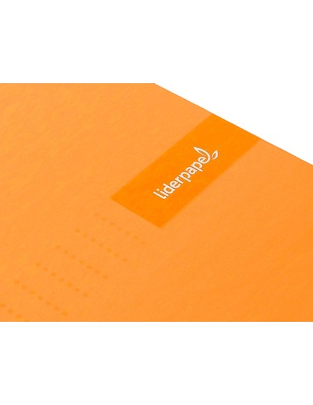 CI | Cuaderno espiral liderpapel a4 crafty tapa forrada 80h 90 gr cuadro 4mm con margen color naranja