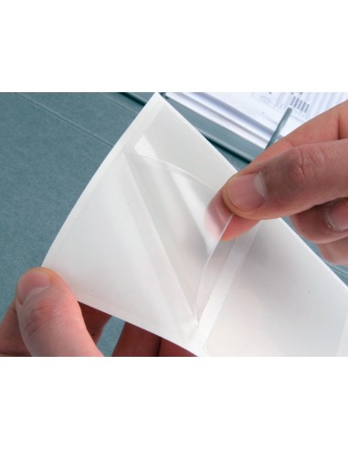 CI | Funda autoadhesiva q-connect para tarjetas de visita 60x95mm pack de 10 unidades