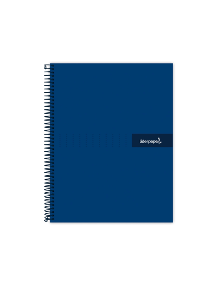 CI | Cuaderno espiral liderpapel a4 crafty tapa forrada 80h 90 gr cuadro 4mm con margen color azul marino