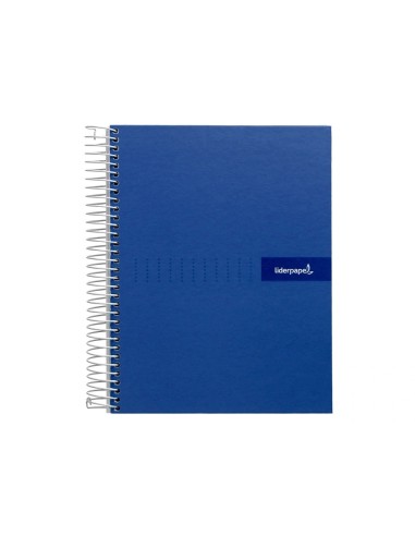 CI | Cuaderno espiral liderpapel a4 crafty tapa forrada 80h 90 gr cuadro 4mm con margen color azul marino