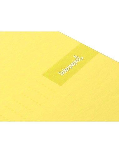 CI | Cuaderno espiral liderpapel a4 crafty tapa forrada 80h 90 gr cuadro 4mm con margen color amarillo