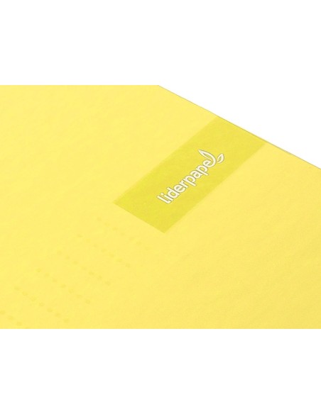 CI | Cuaderno espiral liderpapel a4 crafty tapa forrada 80h 90 gr cuadro 4mm con margen color amarillo
