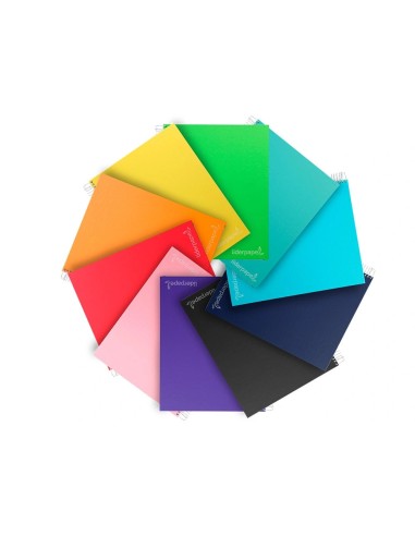 CI | Cuaderno espiral liderpapel a4 micro jolly tapa forrada 140h 75 gr cuadro 5mm 5 bandas4 taladros colores surtidos