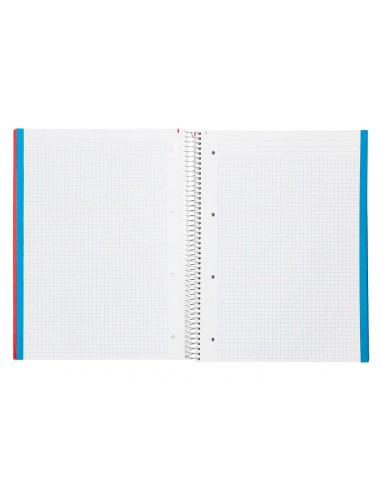 CI | Cuaderno espiral liderpapel a4 micro jolly tapa forrada 140h 75 gr cuadro 5mm 5 bandas4 taladros colores surtidos