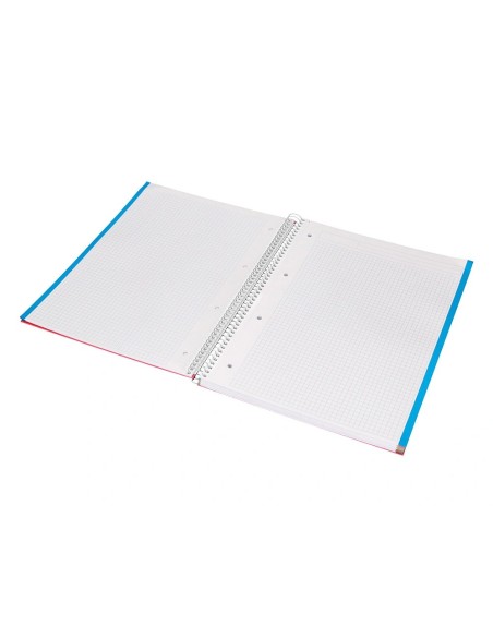 CI | Cuaderno espiral liderpapel a4 micro jolly tapa forrada 140h 75 gr cuadro 5mm 5 bandas4 taladros colores surtidos