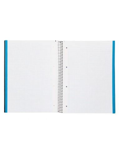 CI | Cuaderno espiral liderpapel a4 micro jolly tapa forrada 140h 75 gr cuadro 5mm 5 bandas 4 taladros color negro
