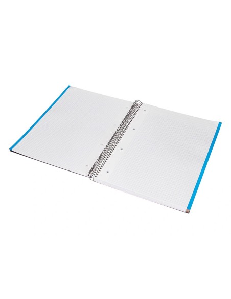 CI | Cuaderno espiral liderpapel a4 micro jolly tapa forrada 140h 75 gr cuadro 5mm 5 bandas 4 taladros color negro
