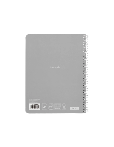 CI | Cuaderno espiral liderpapel cuarto witty tapa dura 80h 75gr cuadro 8mm con margen colores surtidos