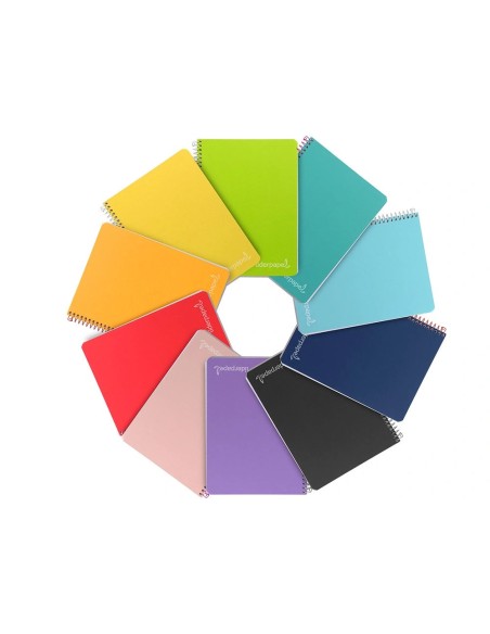 CI | Cuaderno espiral liderpapel cuarto witty tapa dura 80h 75gr cuadro 3mm con margen colores surtidos