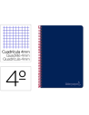 CI | Cuaderno espiral liderpapel cuarto witty tapa dura 80h 75gr cuadro 4mm con margen color azul marino