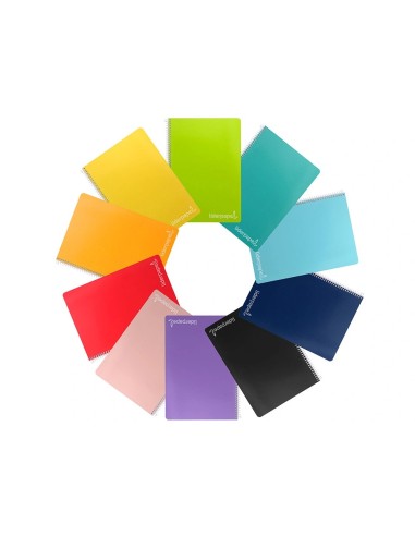CI | Cuaderno espiral liderpapel folio witty tapa dura 80h 75gr rayado montessori 3,5mm colores surtidos