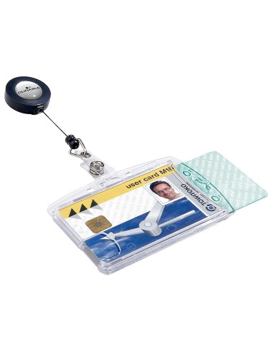 CI | Identificador con cordon extensible durable doble uso vertical/horizontal 54x85 mm