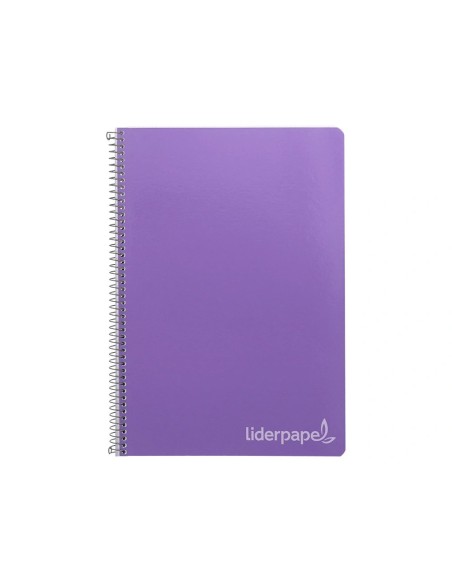 CI | Cuaderno espiral liderpapel folio witty tapa dura 80h 75gr cuadro 4mm con margen color violeta