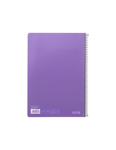 CI | Cuaderno espiral liderpapel folio witty tapa dura 80h 75gr cuadro 4mm con margen color violeta