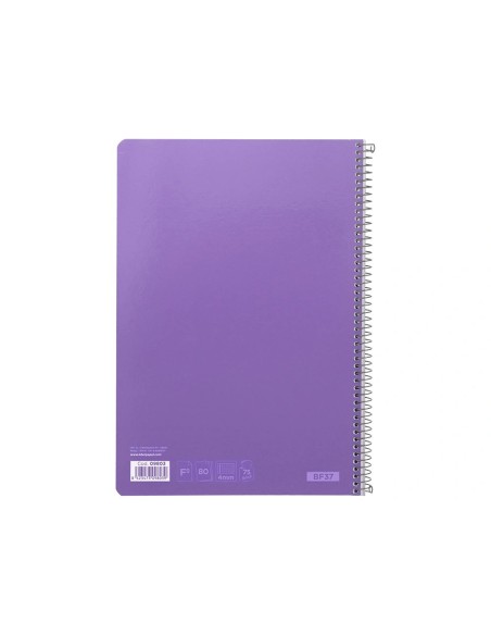CI | Cuaderno espiral liderpapel folio witty tapa dura 80h 75gr cuadro 4mm con margen color violeta