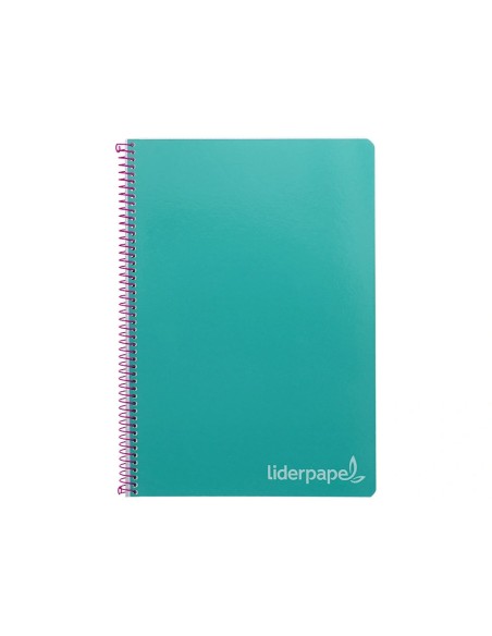 CI | Cuaderno espiral liderpapel folio witty tapa dura 80h 75gr cuadro 4mm con margen color turquesa