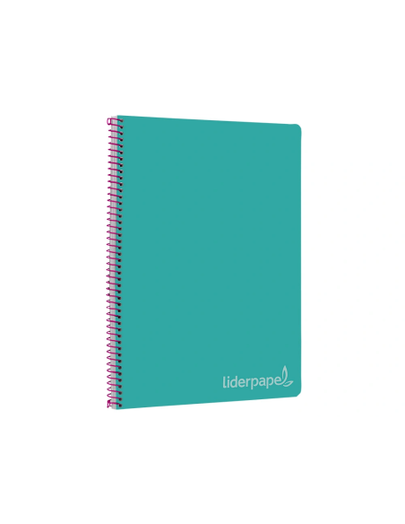 CI | Cuaderno espiral liderpapel folio witty tapa dura 80h 75gr cuadro 4mm con margen color turquesa