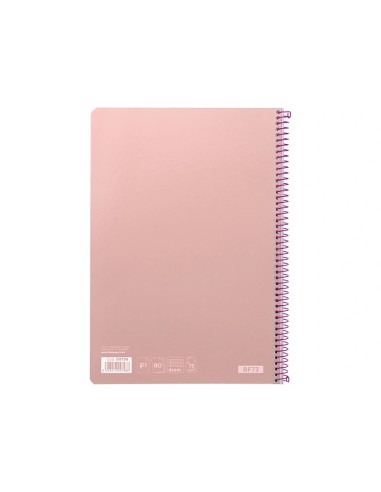 CI | Cuaderno espiral liderpapel folio witty tapa dura 80h 75gr cuadro 4mm con margen color rosa