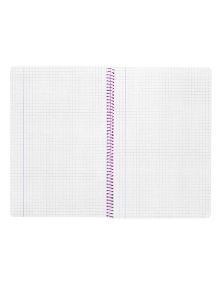 CI | Cuaderno espiral liderpapel folio witty tapa dura 80h 75gr cuadro 4mm con margen color rosa