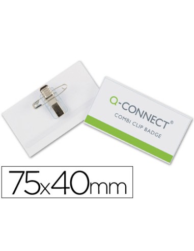 CI | Identificador q-connect con pinza e imperdible kf01568 40x75 mm.