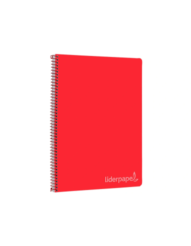 CI | Cuaderno espiral liderpapel folio witty tapa dura 80h 75gr cuadro 4mm con margen color rojo