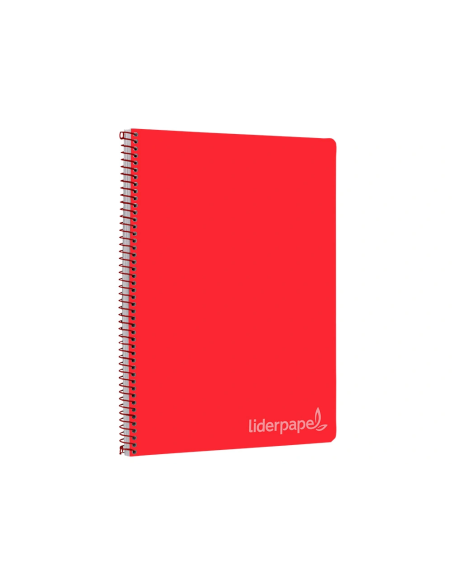 CI | Cuaderno espiral liderpapel folio witty tapa dura 80h 75gr cuadro 4mm con margen color rojo