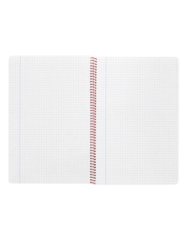 CI | Cuaderno espiral liderpapel folio witty tapa dura 80h 75gr cuadro 4mm con margen color rojo