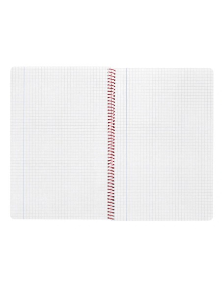 CI | Cuaderno espiral liderpapel folio witty tapa dura 80h 75gr cuadro 4mm con margen color rojo