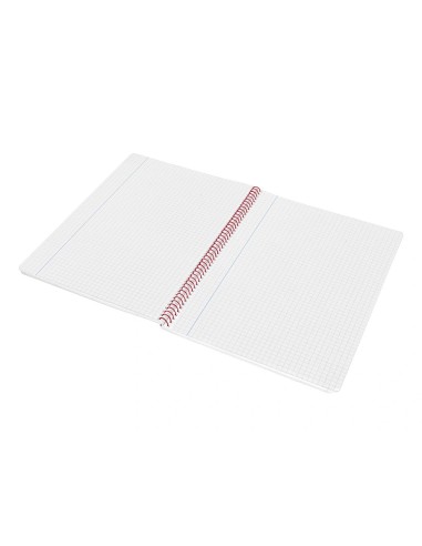 CI | Cuaderno espiral liderpapel folio witty tapa dura 80h 75gr cuadro 4mm con margen color rojo