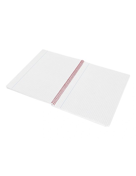 CI | Cuaderno espiral liderpapel folio witty tapa dura 80h 75gr cuadro 4mm con margen color rojo