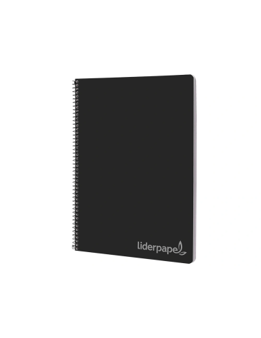 CI | Cuaderno espiral liderpapel folio witty tapa dura 80h 75gr cuadro 4mm con margen color negro