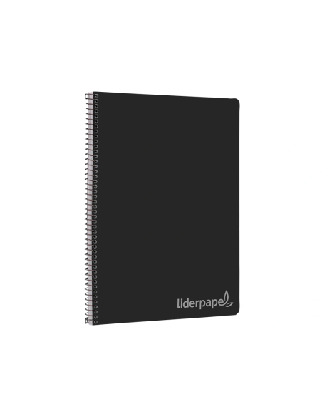CI | Cuaderno espiral liderpapel folio witty tapa dura 80h 75gr cuadro 4mm con margen color negro
