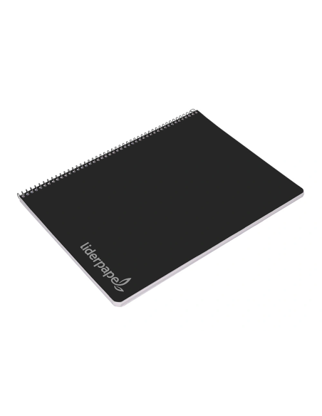 CI | Cuaderno espiral liderpapel folio witty tapa dura 80h 75gr cuadro 4mm con margen color negro
