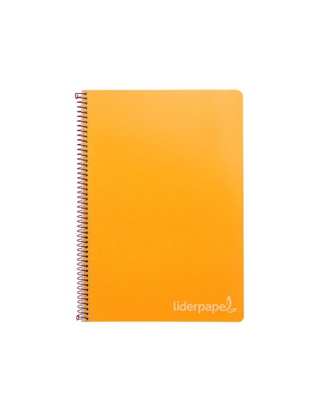 CI | Cuaderno espiral liderpapel folio witty tapa dura 80h 75gr cuadro 4mm con margen color naranja