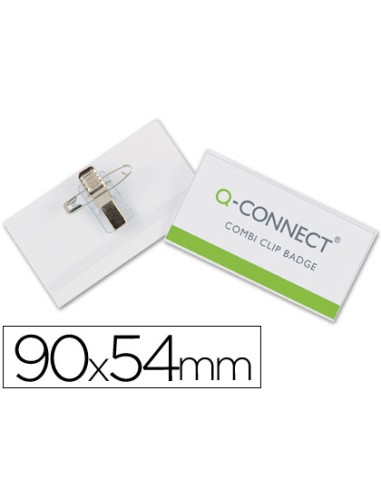 CI | Identificador con pinza e imperdible q-connect kf01567 -54x90 mm.